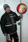 Today was my birthday at the Falls and this balloon blew IN TO THE TRUCK on the way to the race! Nice!