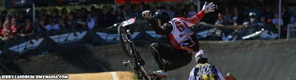 Ssquared's, Josh Meyers LAUNCHES while chasing eventual winner, Marc Willers (Speed BMX). Josh got up and rode out the lap. No injuries.