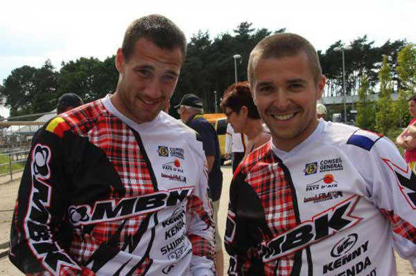 Team MBK Elite Men's riders, Arnaud Dubois (Left) and Pabo Gutierrez.